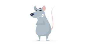 Angry cartoon rat