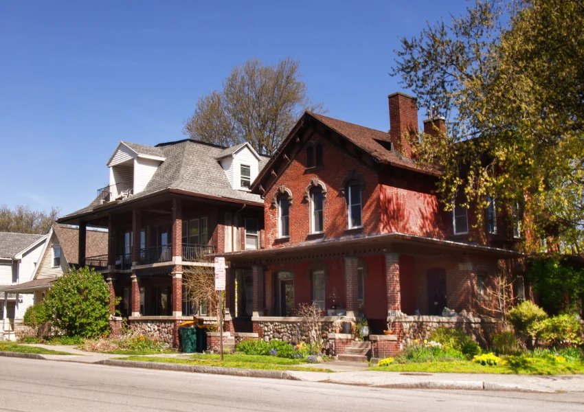 Landscape shot of two Residential homes in Long Island, NY.