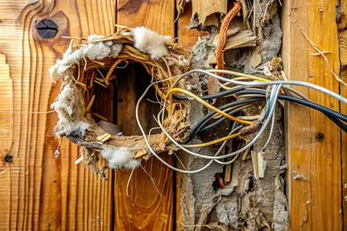 A rodent's nest in an attic